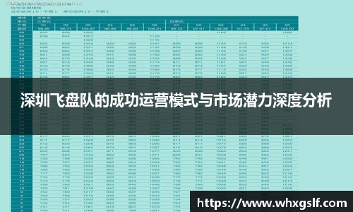 深圳飞盘队的成功运营模式与市场潜力深度分析