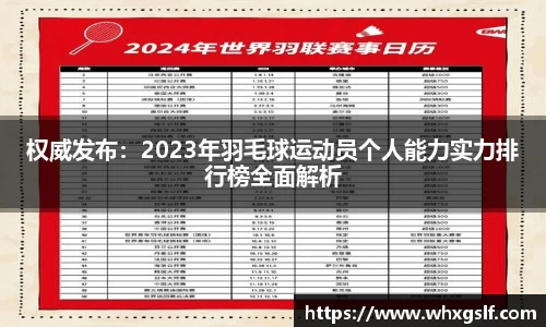 权威发布：2023年羽毛球运动员个人能力实力排行榜全面解析